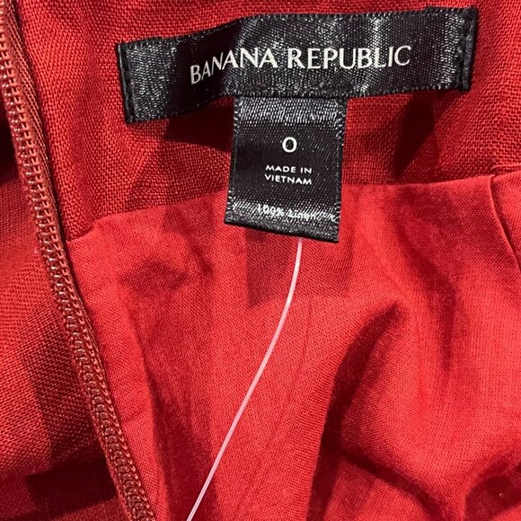 Banana Republic Lisa Linen Halter Midi Dress, Red Embers, 0 - Picture 5 of 12